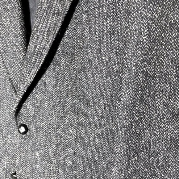 Vintage The Bay Shipley Charcoal Grey Wool Silk Blend Blazer 39R - Picture 10 of 13